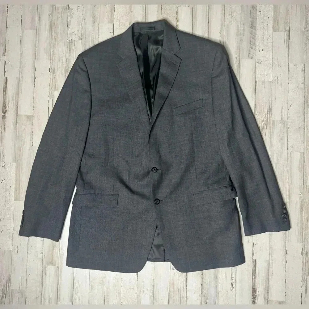Lauren Ralph Lauren Blazer Jacket Men's 44L Gray Classic Solid